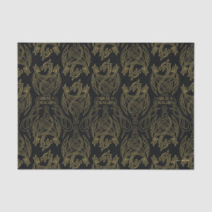 Papier Mousseline HOUSE of the Dragon   Gold Filigree Dragon Pattern