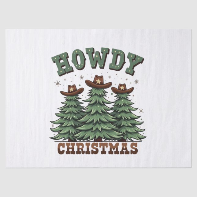 Papier Mousseline Howdy Christmas Cactus Western Xmas (Recto)