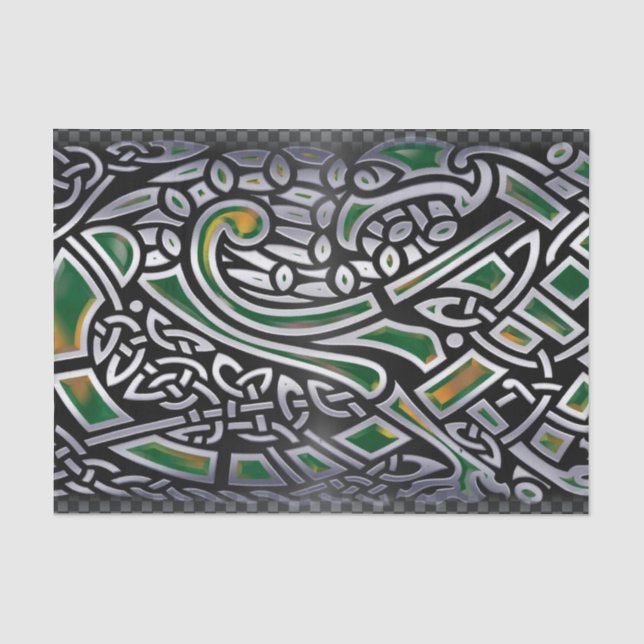 Papier Mousseline Huile 3D Celtic Birds (Recto)