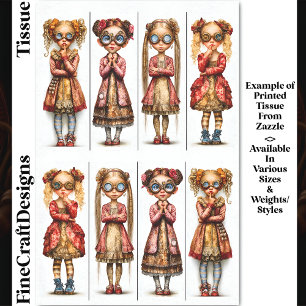 Papier Mousseline Huit charmantes filles steampunk excentriques DV3B