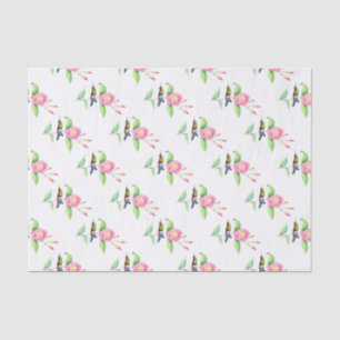 Papier Mousseline Humingbird Et Hybiscus