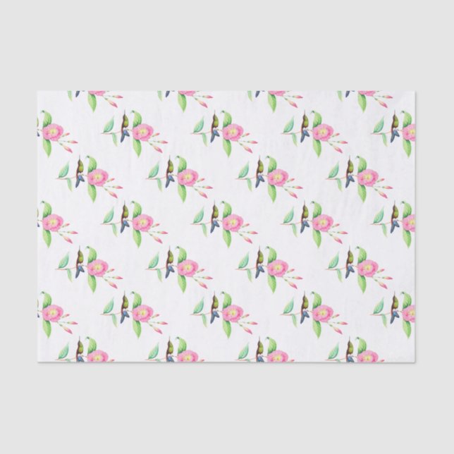 Papier Mousseline Humingbird Et Hybiscus (Recto)