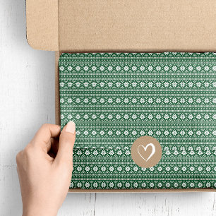 Papier Mousseline Hunter Green Fair Isle Motif de Noël
