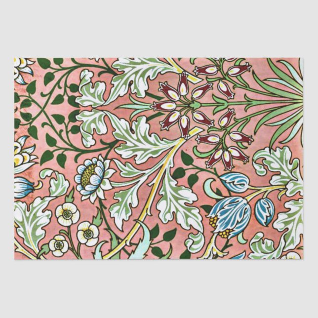 Papier Mousseline Hyacinth, un motif William Morris (Recto)