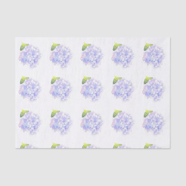 Papier Mousseline Hydrangea Aquarelle Vignette Motif (Recto)