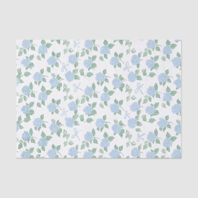 Papier Mousseline Hydrangea Bleu Tendance  (Recto)