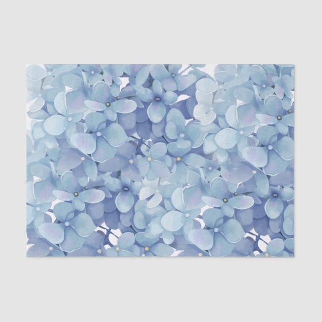 Papier Mousseline Hydrangea fleurs aquarelle (Recto)