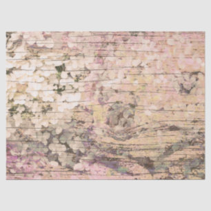 Papier Mousseline Hydrangea Floral Sepia Tan Country Bois Vintage