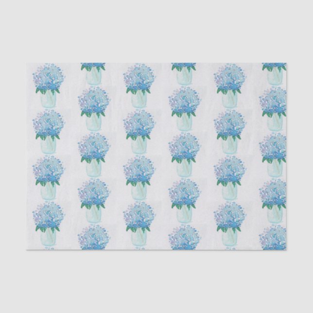 Papier Mousseline Hydrangée bleue et violette (Recto)