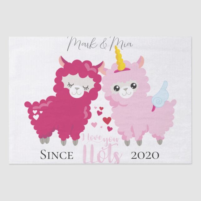 Papier Mousseline I Lots You Llama Customisé Cadeau Lui (Recto)