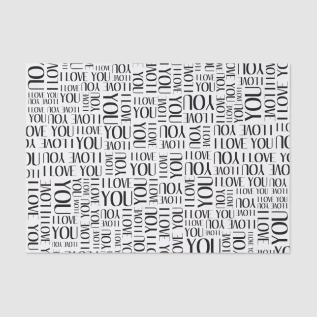 Papier Mousseline I Love You Typography Collage (Recto)