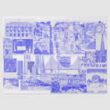 Icônes de la région de SF Bay Blue Ink Toile