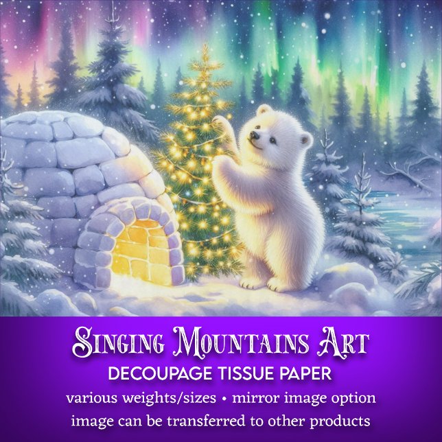 Papier Mousseline Igloo d'ours polaire arctique et découpage d'arbre (Créateur téléchargé)