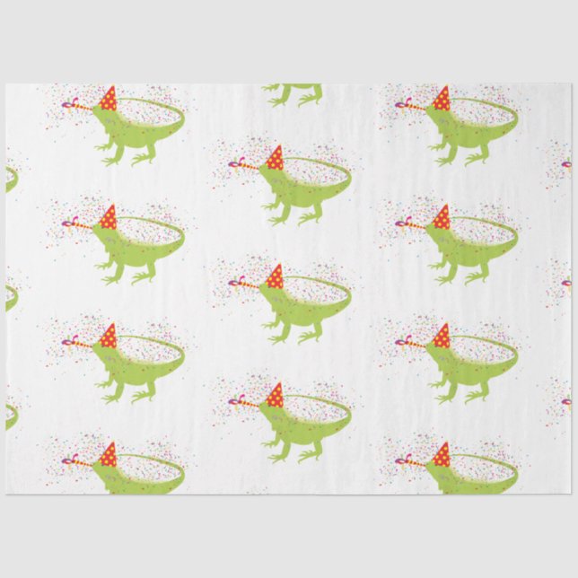 Papier Mousseline Iguana Lizard Fête Animaux ayant une fête (Recto)