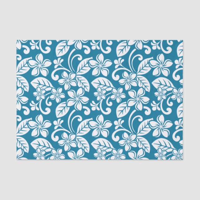 PAPIER MOUSSELINE ÎLE PLUMERIA (CARAÏBE BLEU) (Recto)