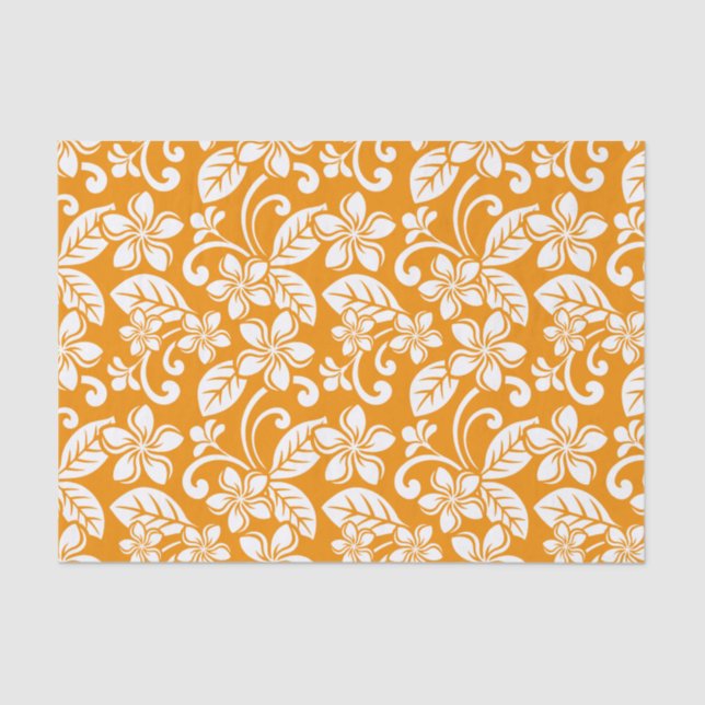 PAPIER MOUSSELINE ÎLE PLUMERIA (ORANGE) (Recto)