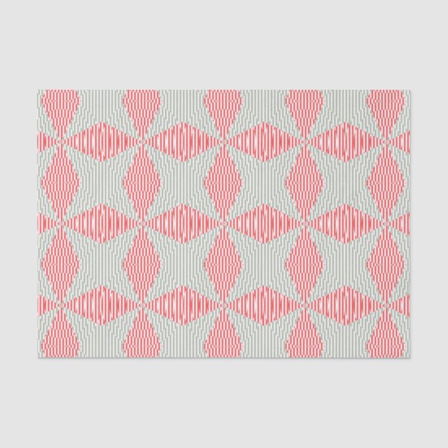 Papier Mousseline Illusion circulaire - Gris, Rouge et Blanc. (Recto)