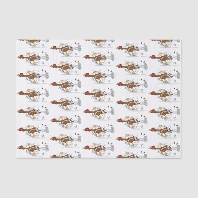 Papier Mousseline Illustration amusante de poulet cool (Recto)