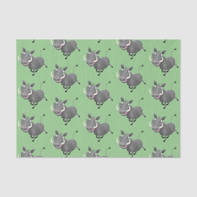 Papier Mousseline Illustration amusante d'un cochon de phacochère af (Recto)
