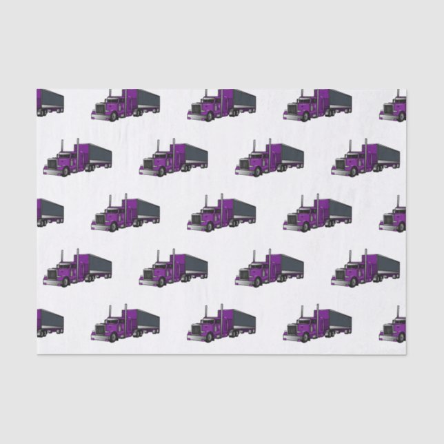 Papier Mousseline Illustration de camion semi-remorque (Recto)