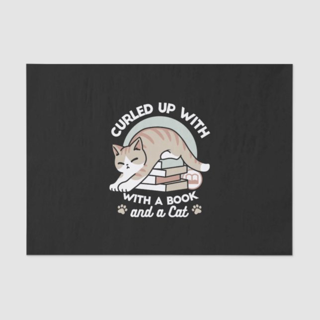 Papier Mousseline Illustration de chat Lover - Curled Up & Cosy (Recto)