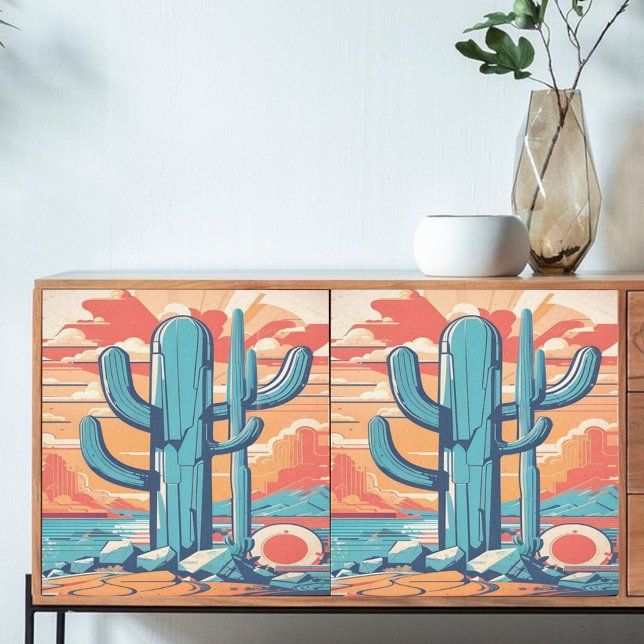 Papier Mousseline Illustration de Decoupage Desert Cactus (Créateur téléchargé)