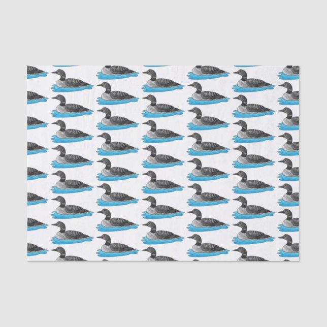 Papier Mousseline Illustration de Loon bird (Recto)