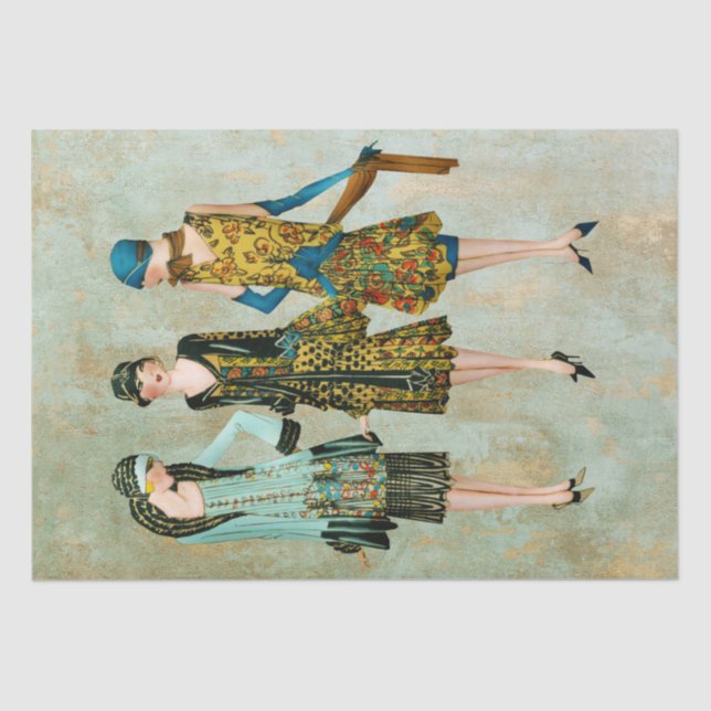 Papier Mousseline Illustration de mode vintage des années 1930 (Recto)