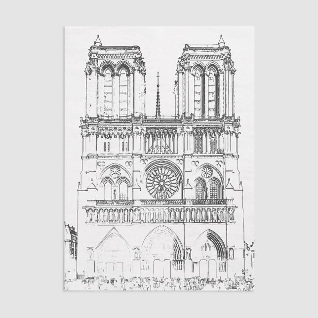 Papier Mousseline Illustration de Notre Dame de Paris (Créateur téléchargé)