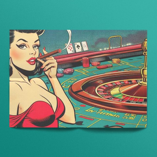 Papier Mousseline Illustration de Retro Casino Pop Art (Créateur téléchargé)