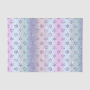 Papier Mousseline Illustration des flocons de neige violet d'hiver