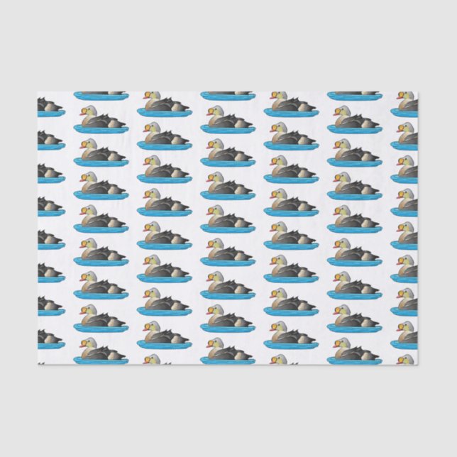 Papier Mousseline Illustration d'oiseau de l'eider King (Recto)