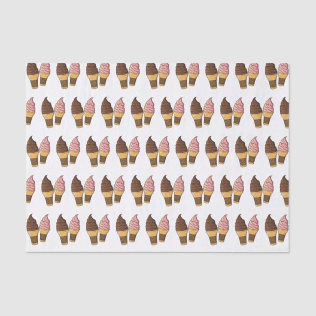Papier Mousseline Illustration du cône de crème glacée (Recto)