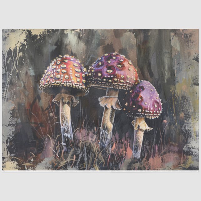 Papier Mousseline Illustration du découpage des champignons de Grung (Recto)