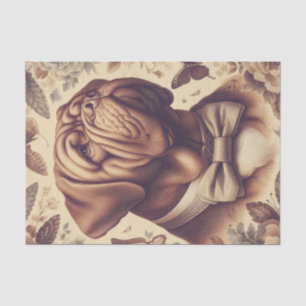 Papier Mousseline Illustration du Dogue de Bordeaux vintage