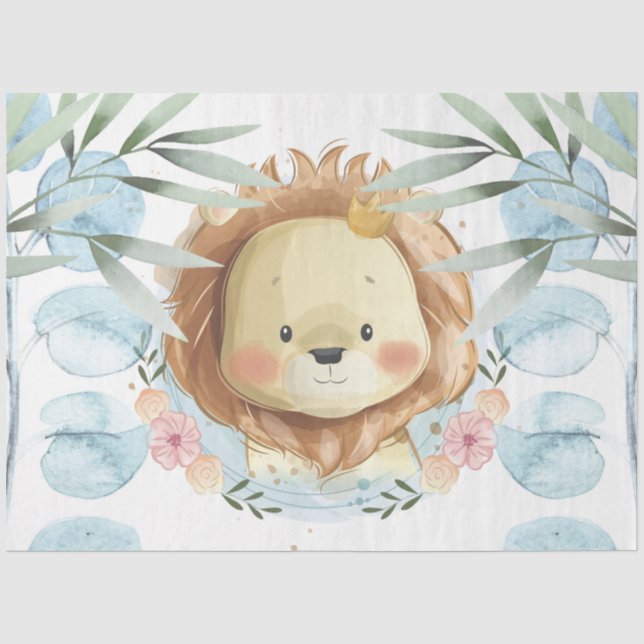 Papier Mousseline Illustration du lion mignon (Recto)
