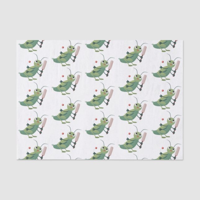 Papier Mousseline Illustration d'un insecte du cricket vert mou (Recto)
