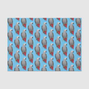 Papier Mousseline Illustration d'un perroquet gris en Afrique