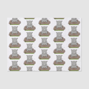 Papier Mousseline Illustration d'un petit rhinocéros