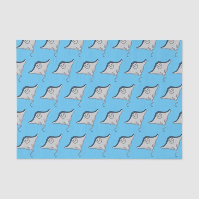 Papier Mousseline Illustration d'une caricature de poisson stingray (Recto)