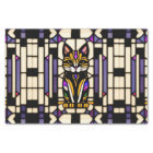 Illustration moderne en verre de chat orange