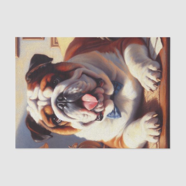 Papier Mousseline Illustration vintage de Bulldog (Recto)