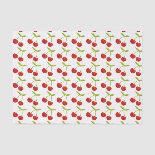 Papier Mousseline Illustration vintage de cerise (Recto)