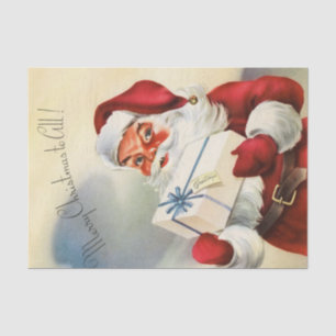 Papier Mousseline Illustration vintage du Père Noël