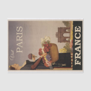 Papier Mousseline Illustration vintage Voyage Paris, France