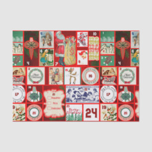 Papier Mousseline Illustrations de Noël Vintage Holiday Fun