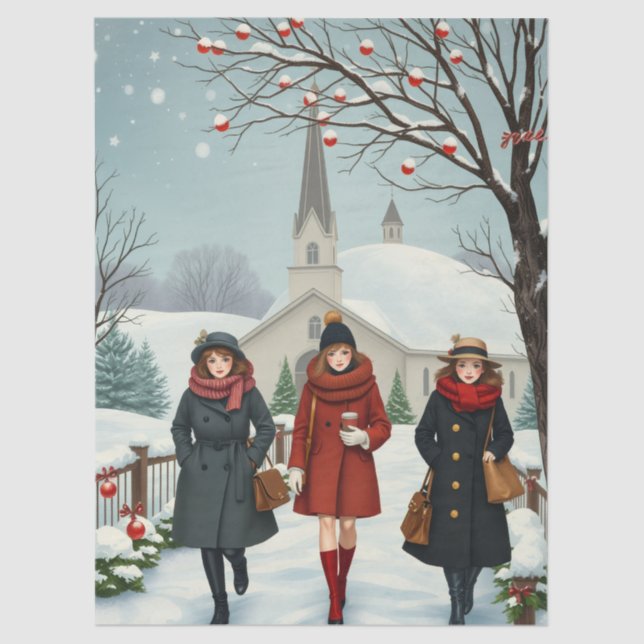 Papier Mousseline Illustrations vintages (Recto)