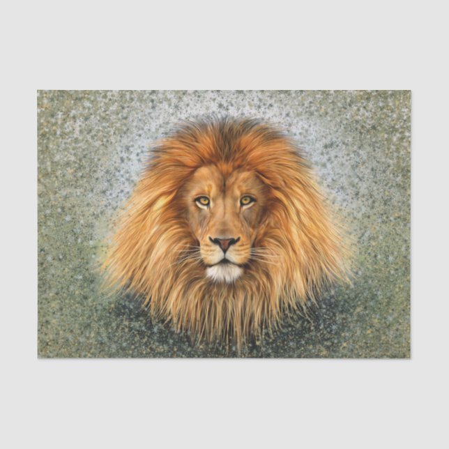 Papier Mousseline Image d'art de peinture de photographie de lion (Recto)
