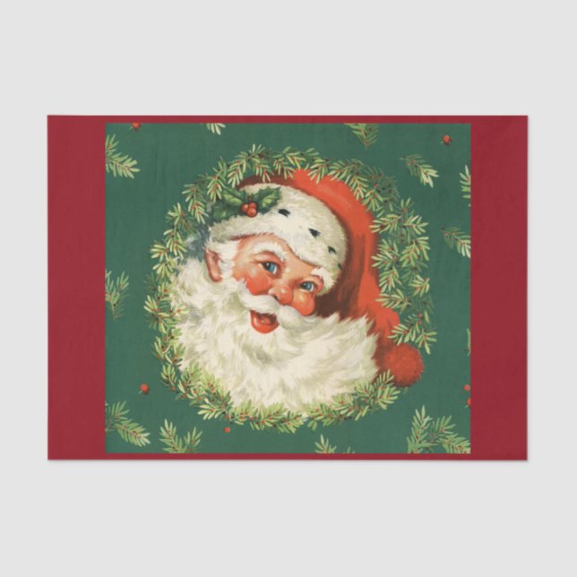 Papier Mousseline Image vintage magnifique du père noël (Recto)