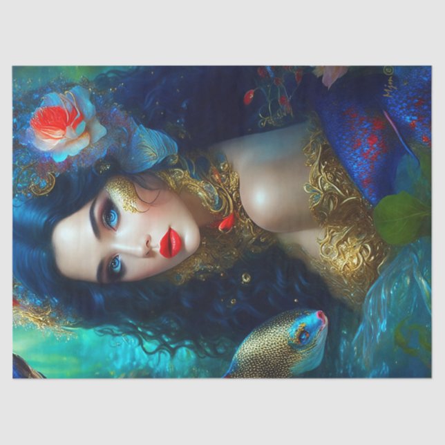 Papier Mousseline Imaginaire Belle Sirène 1 Découpage (Recto)